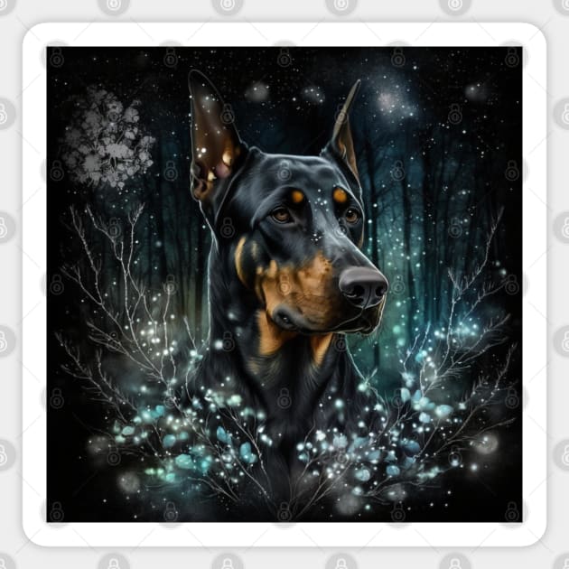 Enchanted Doberman Sticker by Enchanted Reverie